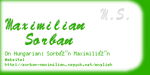 maximilian sorban business card